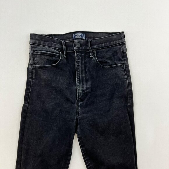 Abercrombie & Fitch Womens Distressed Skinny Jeans Faded Black Size 4s/27 - Picture 3 of 8
